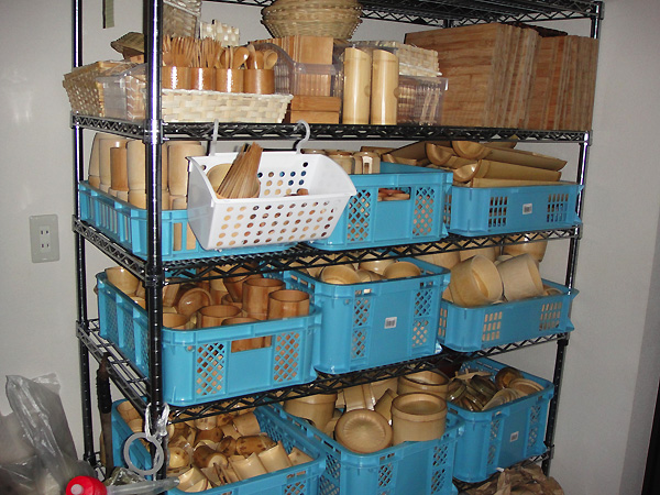 伐採した竹を使った食器